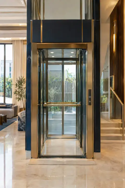 Illustration: no-pit home lift on a flat floor